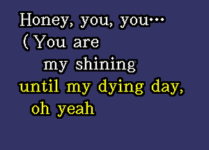 Honey, you, you-
(You are
my shining

until my dying day,
oh yeah