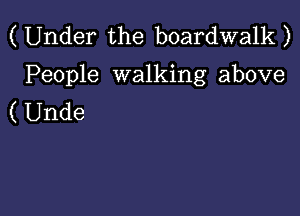 (Under the boardwalk)

People walking above

( Unde