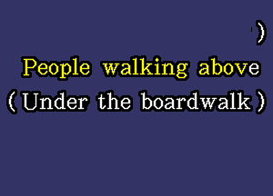 )

People walking above

(Under the boardwalk)