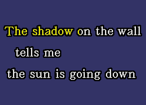 The shadow on the wall

tells me

the sun is going down