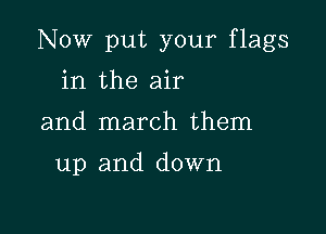 Now put your flags

in the air
and march them

up and down