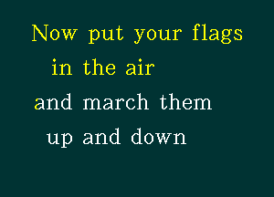 Now put your flags

in the air
and march them

up and down