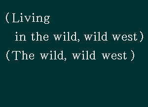 (Living

in the Wild, Wild west)
(The wild, Wild west)