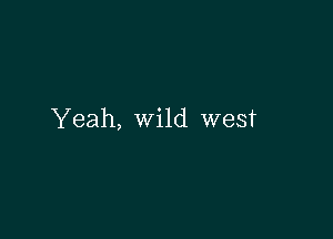 Yeah, wild west