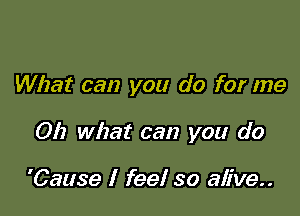 What can you do for me

012 what can you do

'Cause I feel so alive..