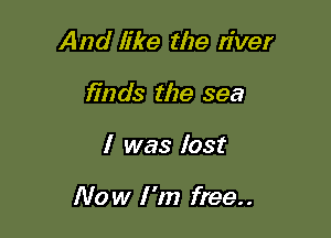 And like the river
finds the sea

I was lost

Now I '11) free..