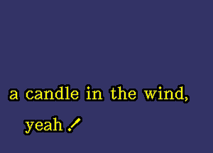 a candle in the Wind,

yeah !