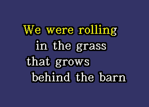 We were rolling
in the grass

that grows
behind the barn