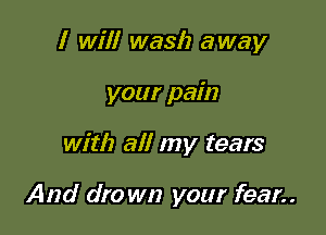 I will wash away
your pain

with all my tears

And dro wn your fear..