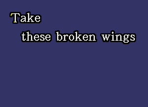 Take
these broken wings