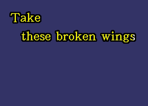 Take
these broken wings