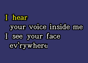 I hear
your voice inside me

I see your face
evawhere