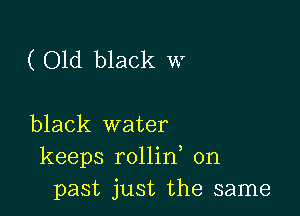 (Old black W

black water
keeps rollin on
past just the same