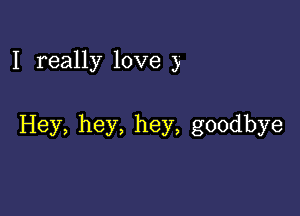 I really love y

Hey, hey, hey, goodbye