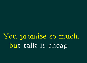 You promise so much,
but talk is cheap