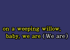 on a weeping willow,
baby, we are (We are)