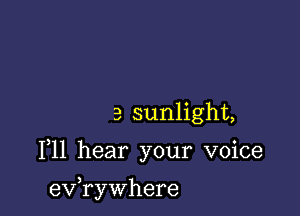 3 sunlight,

F11 hear your voice

3
ev rywhere