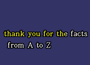 thank you for the facts
from A to Z