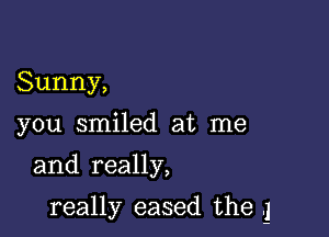 Sunny,
you smiled at me
and really,

really eased the .1