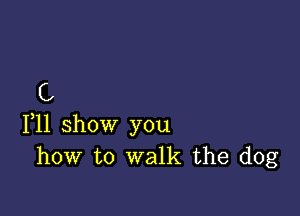 C,

F11 show you
how to walk the dog