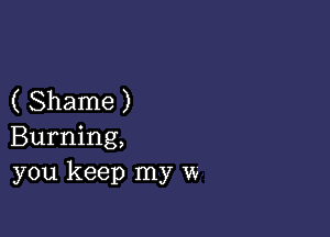 ( Shame )

Burning,
you keep my w