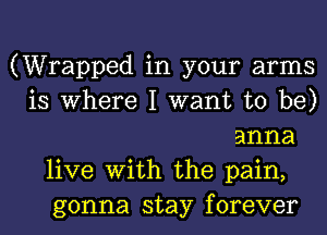 (Wrapped in your arms
is Where I want to be)
anna
live With the pain,
gonna stay forever