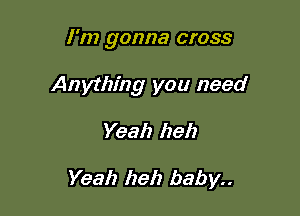 I'm gonna cross
Anything you need

Yeah hell

Yeah heh baby..