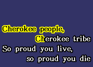 Qterokee tribe
So proud you live,
so proud you die