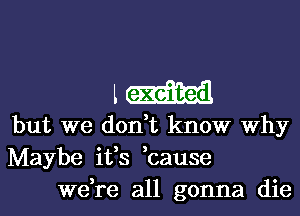 L W

but we don,t know Why
Maybe ifs ,cause
we,re all gonna die