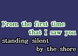 mmmm
WE

standing silent
by the shore