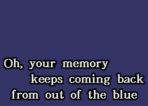 Oh, your memory
keeps coming back
from out of the blue