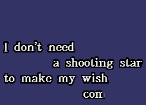 I don t need

a shooting star
to make my Wish
con