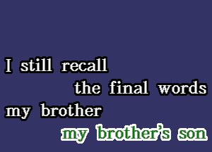 I still recall

the final words
my brother

mm