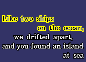 mag
15in

we drifted apart,
and you found an island
at sea