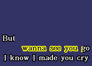 But

stag go
I know I made you cry