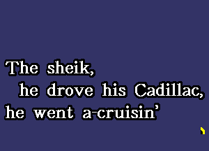 The sheik,

he drove his Cadillac,

he went a-cruisirf
5