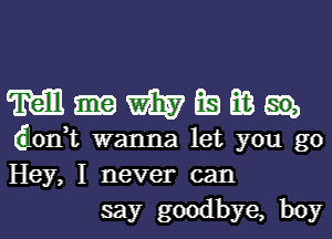 MIWEmm,

(tionk wanna let you go
Hey, I never can
say goodbye, boy