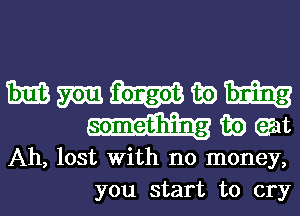 131513me
mam

Ah, lost With no money,
you start to cry