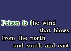 Es tthe wind

that blows

from the north
and south and east