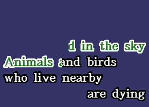 Who live nearby
are dying