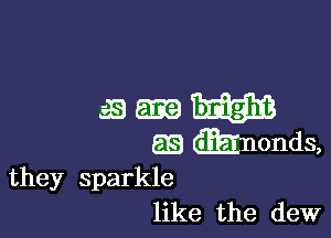 they sparkle
like the dew