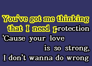 W
m E grotection

,Cause your love
is so strong,
I don,t wanna do wrong