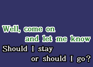 m...-

IE8
Should I stay

or should I go?