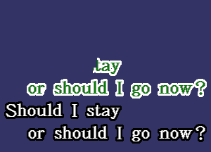 Jib?

am 11
Should I stay
or should I go now?