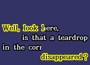 WE Ihere,

is that a teardrop

in the con
disappeared?