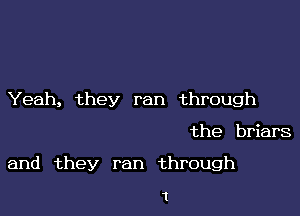 Yeah, they ran through

the briars

and they ran through

1