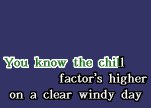 15in dim
factofs higher
on a clear Windy day