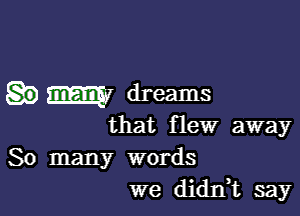 ml dreams

that flew away

So many words
we didnT say