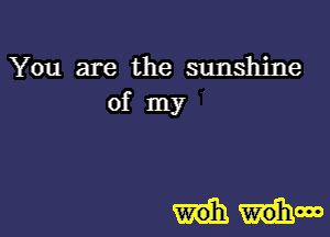 You are the sunshine
of my '

woh W0'hooo