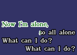 H3191

530 all alone
What can I do?

What can I do?